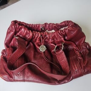 Michael Kors Burgundy Leather Shoulder Bag